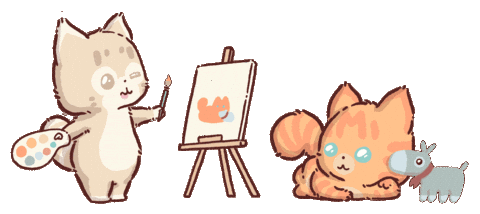 Cat Painting Sticker