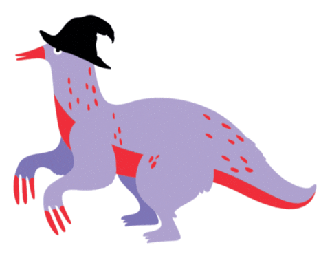 Witch Dinosaur Sticker by Pinkkishu