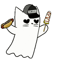 Ghost Cat Happy Dance Sticker