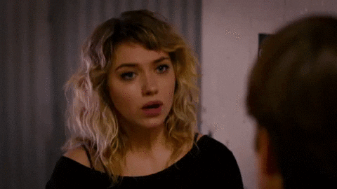 Movie gif. Imogen Poots as Isabella in She's Funny That Way appears serious as she nods her head affirmatively.