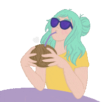 Girl Drink Sticker