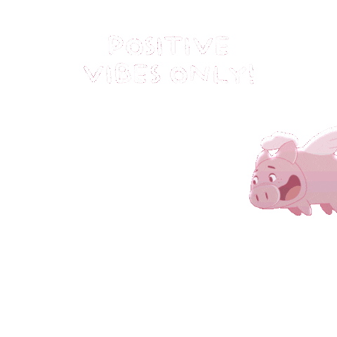 Happy Flying Pig Sticker by PositivelyPigasus