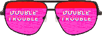 double trouble glitch Sticker by Equal Parts Studio