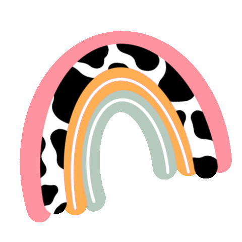 hxyrae giphyupload rainbow cow Sticker