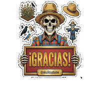 Skull Agradecer Sticker