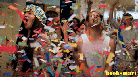 Confetti falling