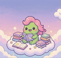 Relax Read GIF by KuteCosmos | Home of Fruffy