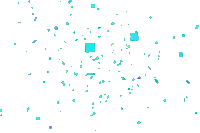 Sticker gif. Explosion of confetti in shades of mint, teal, purple, and pink flies toward us.