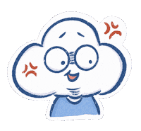 Angry Cloud Sticker by Khayalan Arts