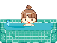 Hot Spring Pixel Sticker