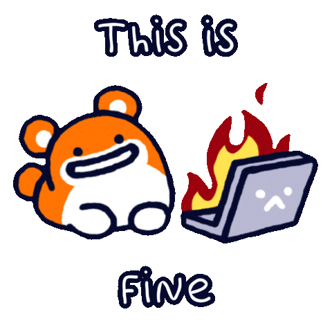This Is Fine On Fire Sticker