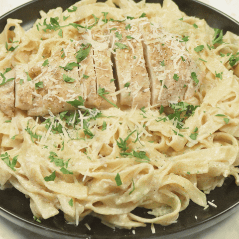 Fettuccine Alfredo Chicken Recipe GIF