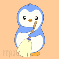 Penguin Cleaning GIF by Pudgy Penguins