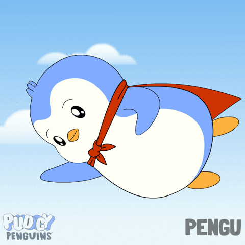 Flying On My Way GIF by Pudgy Penguins