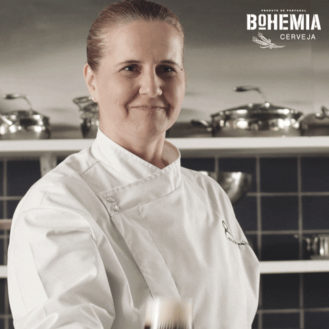 CervejaBohemia giphyupload cheers chef toast GIF