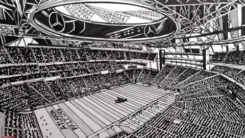 drawing circle line art school GIF