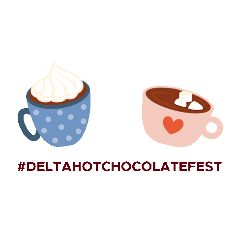 deltahotchocolatefest giphyupload hotchocolate hotcocoa warmdrink Sticker