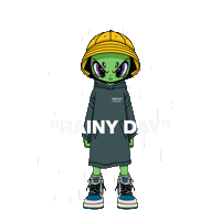 eremteka rain alien graffiti rare Sticker