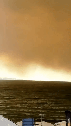 Firefighters Battle Wildfire on Greek Island of Evia