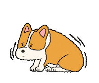 Eatmushroom dog illustration life corgi Sticker
