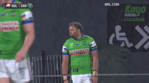 Rugby League Rain GIF by Canberra Raiders