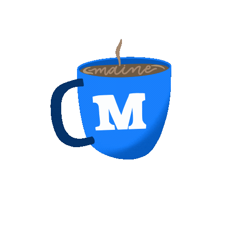 umaine hot sports coffee blue Sticker