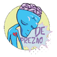 sad brain Sticker by ANA MARIA SAAD