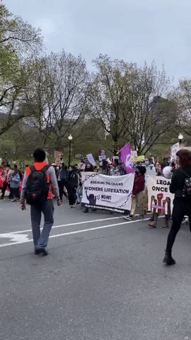 Crowd Rallies for Abortion Rights in Boston After Supreme Court Leak