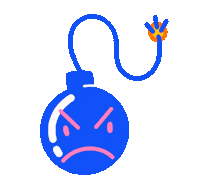 mamsxls angry explosion dead bomb Sticker