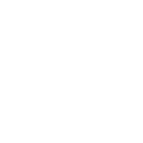 Sticker gif. Three white four-pointed stars twinkling and popping.
