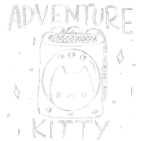 doodlesdamari cat kitty adventure backpack Sticker