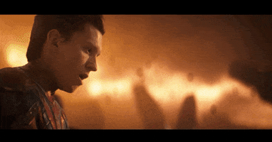 spiderman snap mcu thanos tom holland GIF