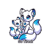 Tired Fox Sticker
