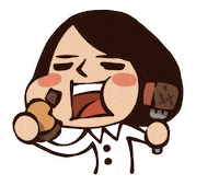girl eating Sticker by RisuDong