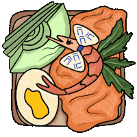 Avocado Toast Креветка Sticker