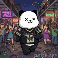 New Orleans Saints Panda GIF by Kanpai Pandas