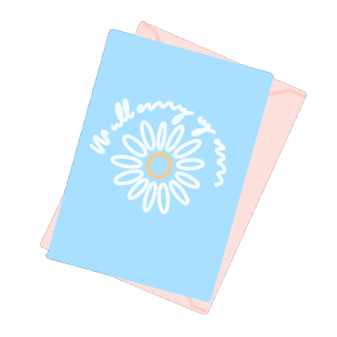 Pink And Blue Card Sticker