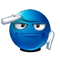 X-Edition blue emoji salute emoticon Sticker