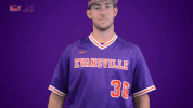 purple aces evansville GIF by Missouri Valley Conference