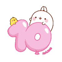 Happy 10 Years Sticker by Molang