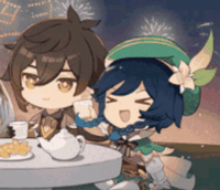 Venti Zhongli GIF