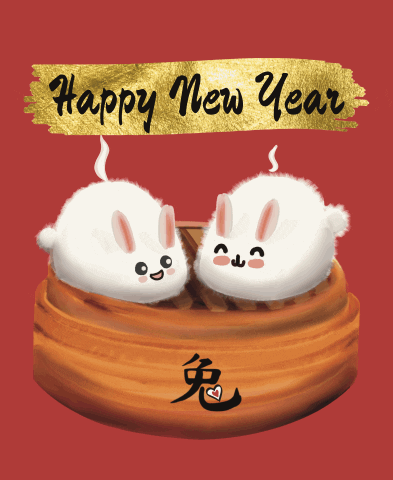 gigagab happy happy new year rabbit chinese new year GIF