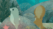 #puffin #rock #puffinrock #silky #octopus #inky #ink GIF by Puffin Rock