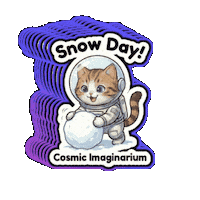Snow Day Adorable Cat Sticker