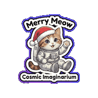 Holiday Cheer Christmas Cat Sticker