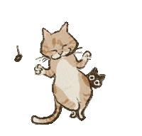 yumikawakana happy dance music cat Sticker