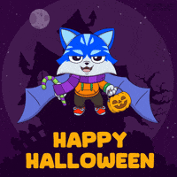 Flying Trick Or Treat GIF by Toshithecat