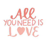 All You Need Is Love Lettering Sticker