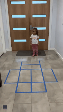 4-Year-Old Tackles Indoor Obstacle Course Created by Parents