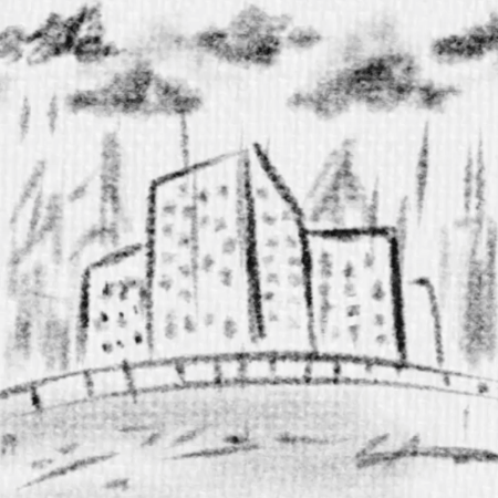 Ikuy_stickers giphygifmaker illustration rain city GIF